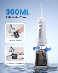 Oral Irrigator Cordless Water Flosser Rechargeable RENPHO 300ml Waterproof Dental flosser